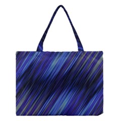 Indigo And Black Stripes Medium Tote Bag by SpinnyChairDesigns