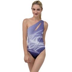 Violet Glowing Swirls To One Side Swimsuit by SpinnyChairDesigns