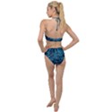 Boho Cerulean Blue Mosaic Plunging Cut Out Swimsuit View2