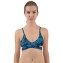 Boho Cerulean Blue Mosaic Wrap Around Bikini Top View1