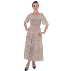 Boho Tan Lace Shoulder Straps Boho Maxi Dress  by SpinnyChairDesigns