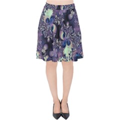 Abstract Floral Art Print Velvet High Waist Skirt by SpinnyChairDesigns