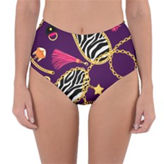 Chain Pattern  Reversible High-waist Bikini Bottoms by designsbymallika