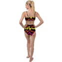 Multicolored Scribble Abstract Pattern Tied Up Two Piece Swimsuit View2