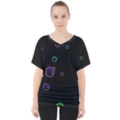 Bubble In Dark V-neck Dolman Drape Top by Sabelacarlos