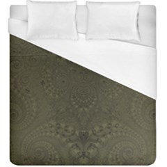 Rustic Green Brown Swirls Duvet Cover (king Size) by SpinnyChairDesigns