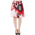 Abstract Red Black Floral Print Velvet High Waist Skirt View1