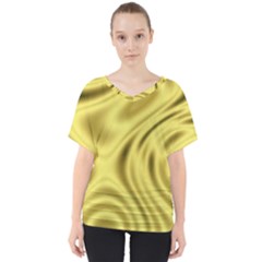 Golden Wave  V-neck Dolman Drape Top by Sabelacarlos