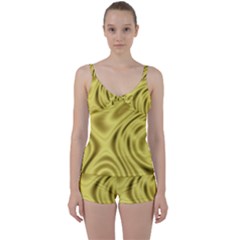 Golden Wave Tie Front Two Piece Tankini by Sabelacarlos