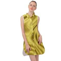 Golden Wave Sleeveless Shirt Dress by Sabelacarlos