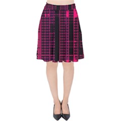 Pink Black Punk Plaid Velvet High Waist Skirt by SpinnyChairDesigns