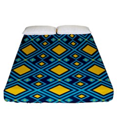 Geometric Abstract Diamond Fitted Sheet (california King Size) by tmsartbazaar