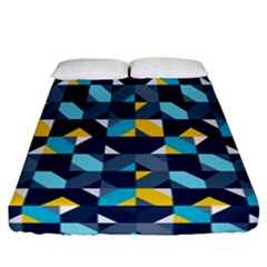 Geometric Hypnotic Shapes Fitted Sheet (california King Size) by tmsartbazaar