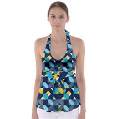 Geometric Hypnotic Shapes Babydoll Tankini Top by tmsartbazaar