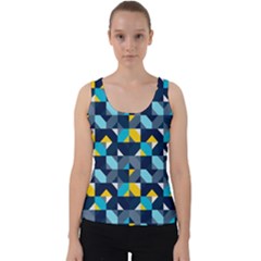 Geometric Hypnotic Shapes Velvet Tank Top by tmsartbazaar