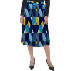 Geometric Hypnotic Shapes Classic Velour Midi Skirt  by tmsartbazaar