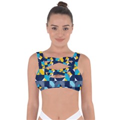 Geometric Hypnotic Shapes Bandaged Up Bikini Top by tmsartbazaar
