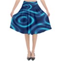 Blue Wavy Flared Midi Skirt View1