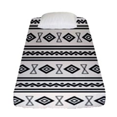 Black And White Aztec Fitted Sheet (single Size) by tmsartbazaar