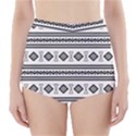 Black And White Aztec High-Waisted Bikini Bottoms View1