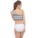 Black And White Aztec Spliced Up Bikini Top  View2