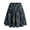 Neon Silhouette Leaves Print Pattern High Waist Skirt View1