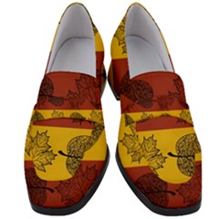 Autumn Leaves Colorful Nature Women s Chunky Heel Loafers by Mariart
