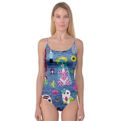 Blue Denim And Drawings Camisole Leotard  by snowwhitegirl