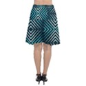 Blue Motif Design Chiffon Wrap Front Skirt View2
