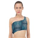 Blue Motif Design Spliced Up Bikini Top  View1