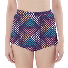 Vintage Motif Design High-waisted Bikini Bottoms by tmsartbazaar