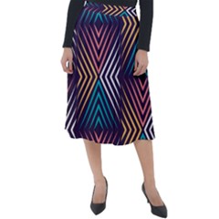 Vintage Motif Design Classic Velour Midi Skirt  by tmsartbazaar