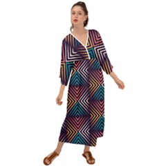 Vintage Motif Design Grecian Style  Maxi Dress by tmsartbazaar