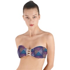 Vintage Motif Design Twist Bandeau Bikini Top by tmsartbazaar