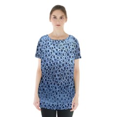 Blue Spotty Pattern Skirt Hem Sports Top by LoolyElzayat