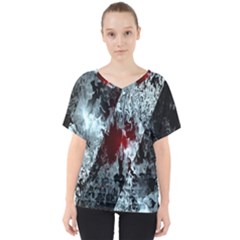 Flamelet V-neck Dolman Drape Top by Sparkle