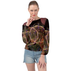 Fractal Geometry Banded Bottom Chiffon Top by Sparkle