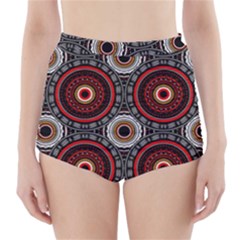 Tribal Aztec Mandala Art High-waisted Bikini Bottoms by tmsartbazaar