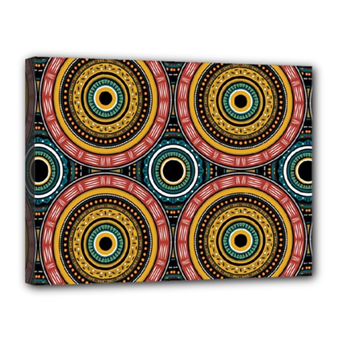 Aztec Multicolor Mandala Canvas 16  X 12  (stretched) by tmsartbazaar