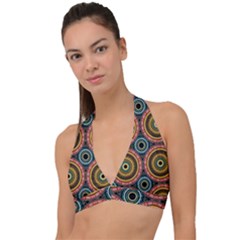 Aztec Multicolor Mandala Halter Plunge Bikini Top by tmsartbazaar