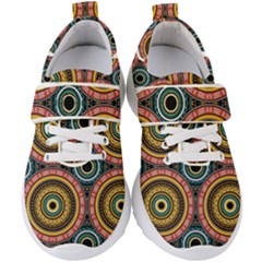 Aztec Multicolor Mandala Kids  Velcro Strap Shoes by tmsartbazaar