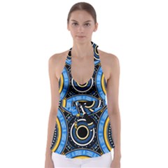 Tribal Zentangle Art Babydoll Tankini Top by tmsartbazaar
