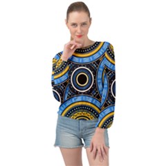 Tribal Zentangle Art Banded Bottom Chiffon Top by tmsartbazaar
