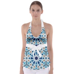 Arabic Geometric Design Pattern  Babydoll Tankini Top by LoolyElzayat