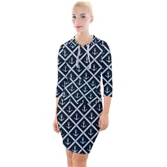 Anchors  Quarter Sleeve Hood Bodycon Dress by Sobalvarro
