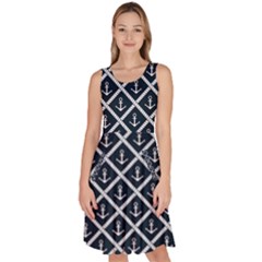 Anchors  Knee Length Skater Dress With Pockets by Sobalvarro