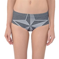 Star Grey Mid-waist Bikini Bottoms by HermanTelo