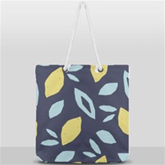 Laser Lemon Navy Full Print Rope Handle Tote (large) by andStretch