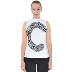 Letter C  Mock Neck Shell Top by Sabelacarlos