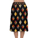 Geometric Diamond Tile Velvet Flared Midi Skirt View2